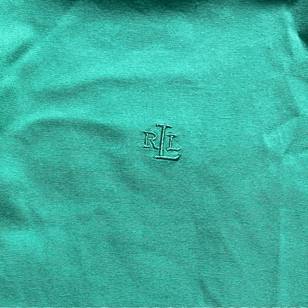 Lauren Ralph Lauren Polo Blouse Green Solid Stretch Button Up - Picture 7 of 7